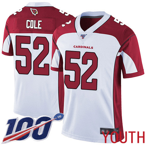 Arizona Cardinals Limited White Youth Mason Cole Road Jersey NFL Football #52 100th Season Vapor Untouchable